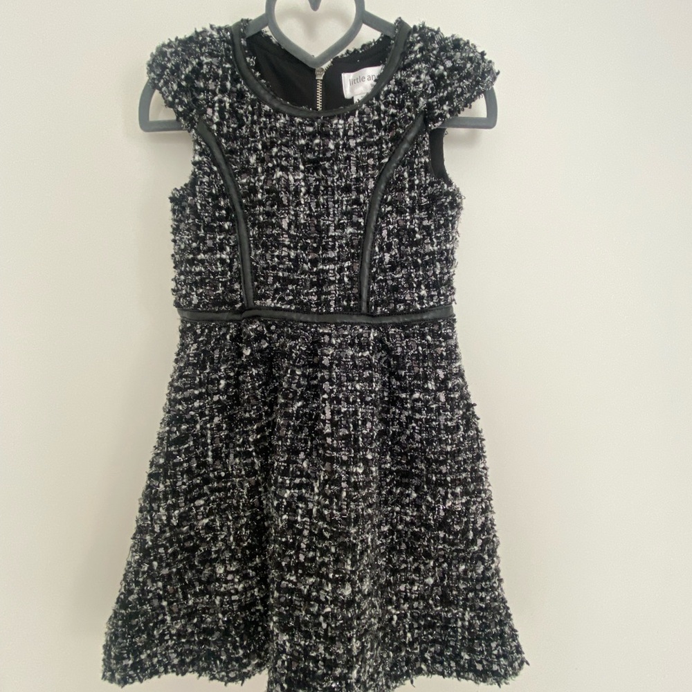 Us Angels Textured Black and White Formal Dress